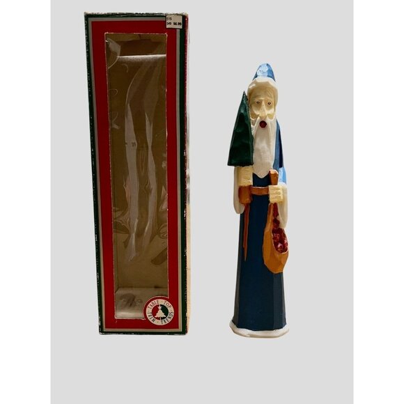 1993 Seasonal Specialties Santa Claus With Christmas Tree Blue 8” Decoration - Picture 1 of 6